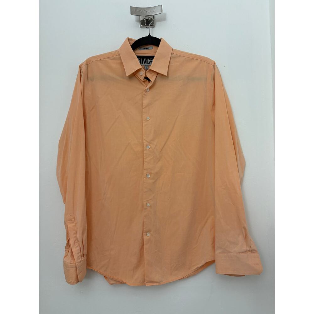 1MX Express Peach LongSleeve Button Down Dress Shirt Size M Great Used Condition